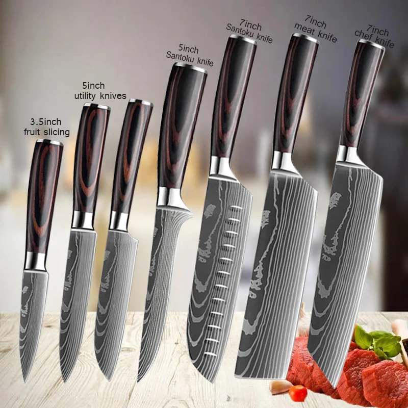 Professional Damascus Japanese Kitchen Knives 1