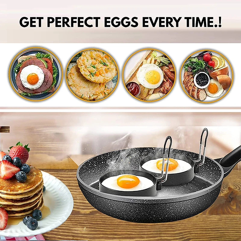 Professional Stainless Steel Egg Fried Ring Nonstick Round Pancake Mold 2