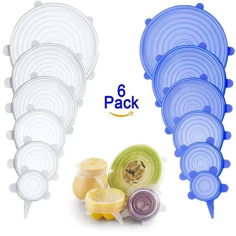 Reusable Elastic Silicone Cap Airtight lids 1